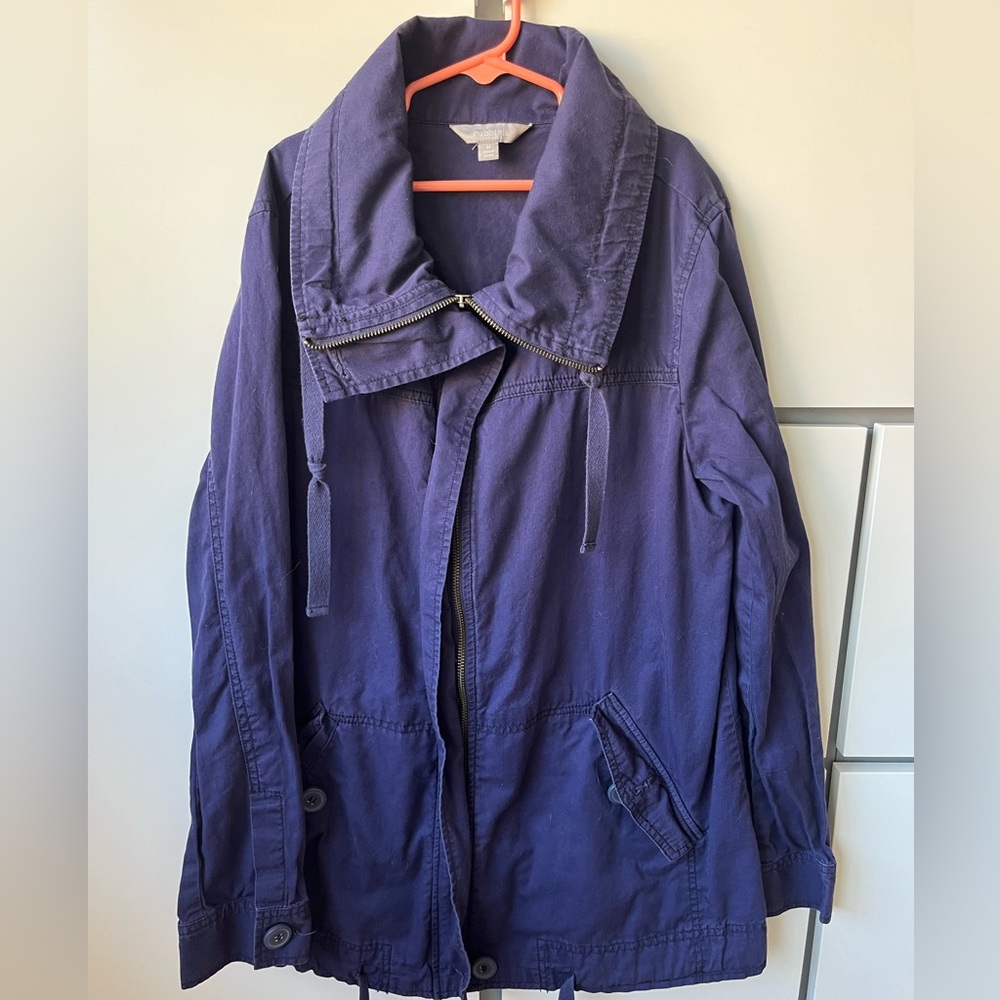 Rubbish Navy Blue Zip-Up Coat Size M